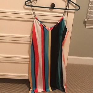 Color striped mini dress